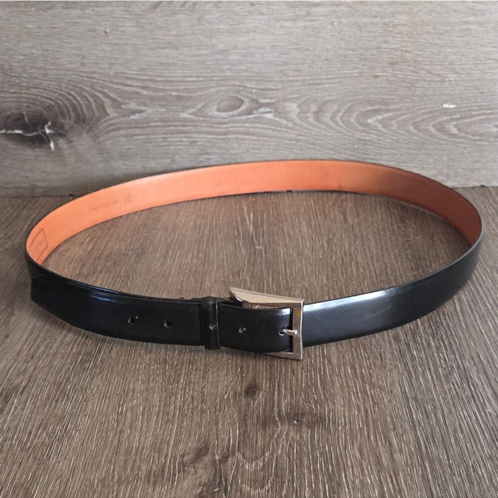 Trafalgar Classic Black Men's Hand Polished Cortina Leather Belt Size 42